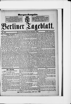 Berliner Tageblatt und Handels-Zeitung on Dec 13, 1888