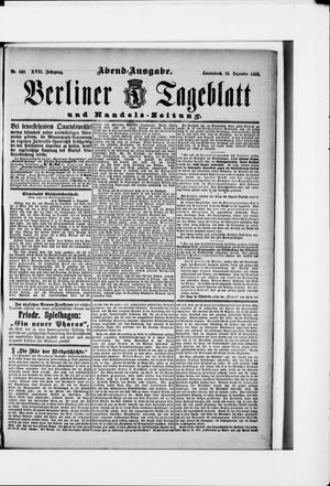 Berliner Tageblatt und Handels-Zeitung vom 15.12.1888
