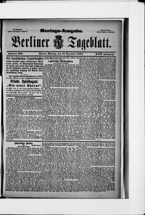 Berliner Tageblatt und Handels-Zeitung on Dec 17, 1888