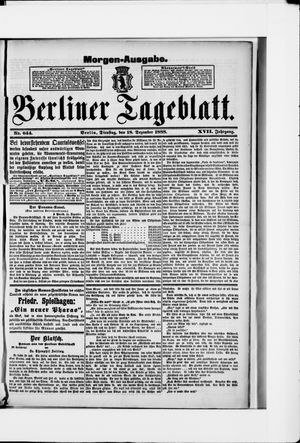Berliner Tageblatt und Handels-Zeitung vom 18.12.1888