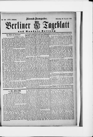 Berliner Tageblatt und Handels-Zeitung on Dec 20, 1888