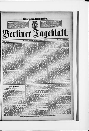 Berliner Tageblatt und Handels-Zeitung vom 21.12.1888