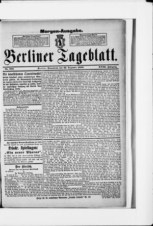 Berliner Tageblatt und Handels-Zeitung on Dec 22, 1888