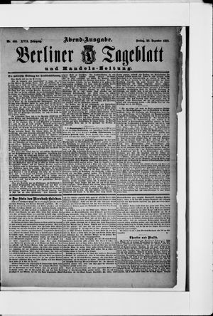 Berliner Tageblatt und Handels-Zeitung vom 28.12.1888