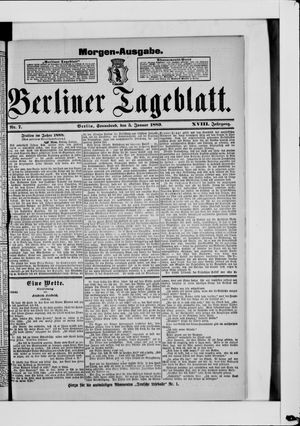 Berliner Tageblatt und Handels-Zeitung vom 05.01.1889