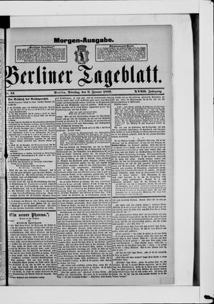 Berliner Tageblatt und Handels-Zeitung on Jan 8, 1889