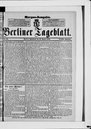Berliner Tageblatt und Handels-Zeitung on Jan 12, 1889