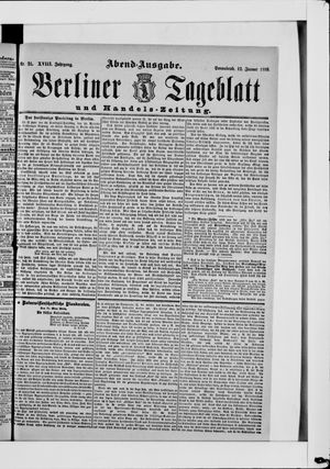 Berliner Tageblatt und Handels-Zeitung on Jan 12, 1889