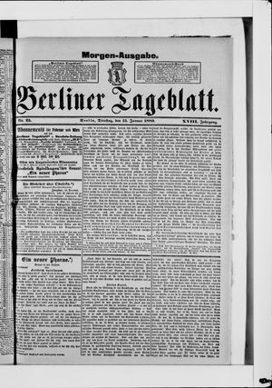 Berliner Tageblatt und Handels-Zeitung vom 15.01.1889