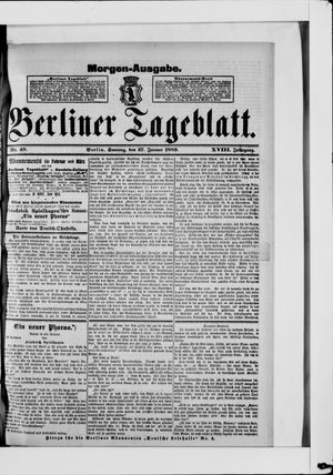 Berliner Tageblatt und Handels-Zeitung on Jan 27, 1889