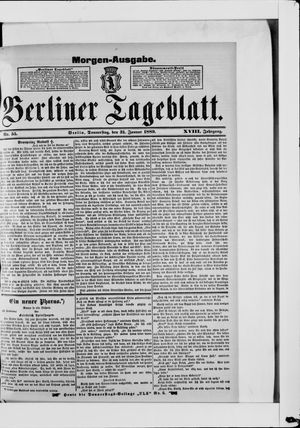 Berliner Tageblatt und Handels-Zeitung vom 31.01.1889