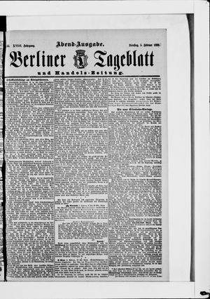 Berliner Tageblatt und Handels-Zeitung vom 05.02.1889
