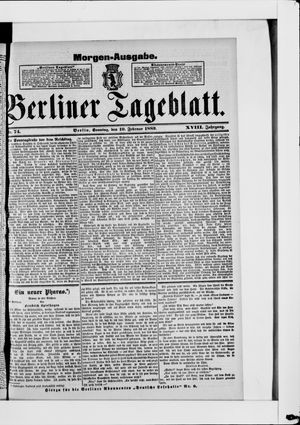 Berliner Tageblatt und Handels-Zeitung vom 10.02.1889