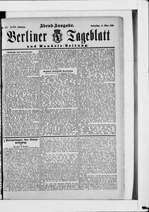 Berliner Tageblatt und Handels-Zeitung on Mar 14, 1889