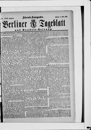 Berliner Tageblatt und Handels-Zeitung vom 15.03.1889