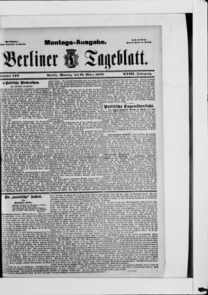 Berliner Tageblatt und Handels-Zeitung vom 18.03.1889