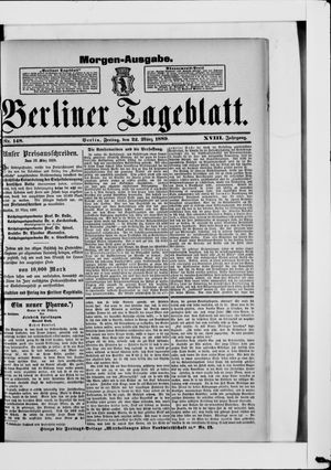Berliner Tageblatt und Handels-Zeitung vom 22.03.1889