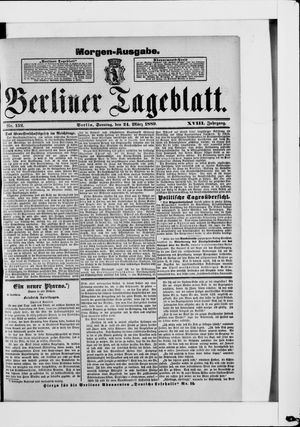 Berliner Tageblatt und Handels-Zeitung vom 24.03.1889