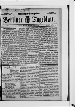 Berliner Tageblatt und Handels-Zeitung vom 25.03.1889