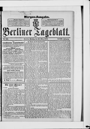 Berliner Tageblatt und Handels-Zeitung vom 26.03.1889