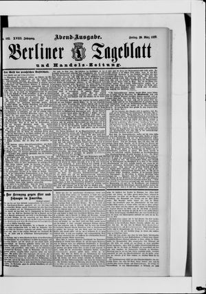 Berliner Tageblatt und Handels-Zeitung vom 29.03.1889