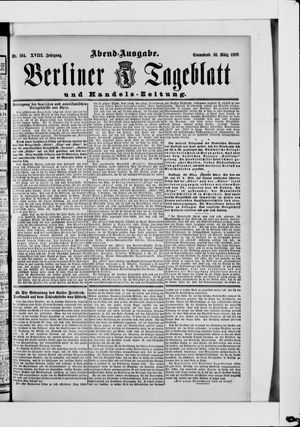 Berliner Tageblatt und Handels-Zeitung vom 30.03.1889