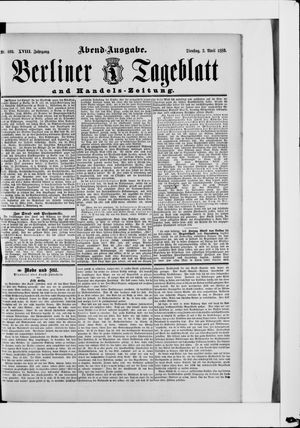 Berliner Tageblatt und Handels-Zeitung vom 02.04.1889