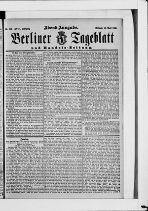 Berliner Tageblatt und Handels-Zeitung vom 10.04.1889