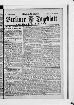 Berliner Tageblatt und Handels-Zeitung on Apr 25, 1889