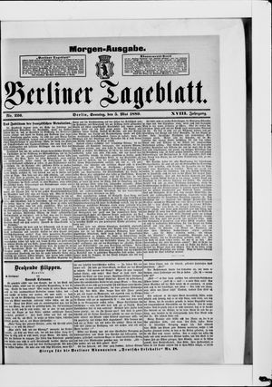 Berliner Tageblatt und Handels-Zeitung vom 05.05.1889