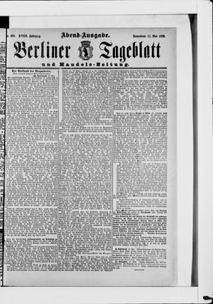 Berliner Tageblatt und Handels-Zeitung on May 11, 1889