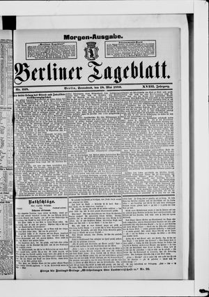 Berliner Tageblatt und Handels-Zeitung vom 18.05.1889
