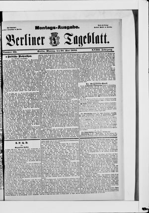 Berliner Tageblatt und Handels-Zeitung on May 20, 1889
