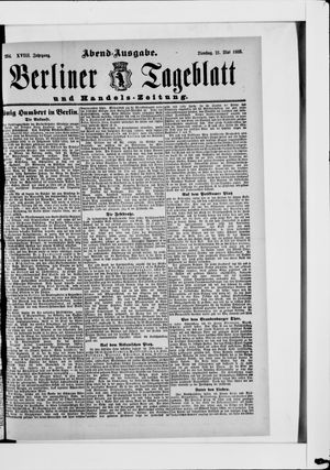 Berliner Tageblatt und Handels-Zeitung vom 21.05.1889