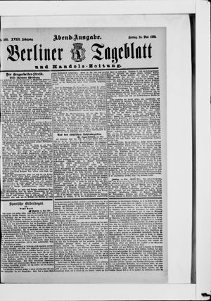 Berliner Tageblatt und Handels-Zeitung on May 24, 1889