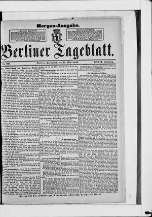 Berliner Tageblatt und Handels-Zeitung vom 25.05.1889