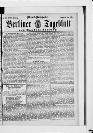 Berliner Tageblatt und Handels-Zeitung on Jun 3, 1889