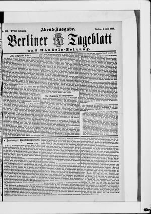 Berliner Tageblatt und Handels-Zeitung vom 04.06.1889