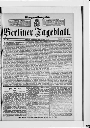 Berliner Tageblatt und Handels-Zeitung on Jun 6, 1889