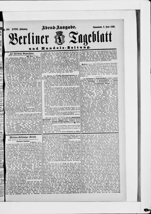 Berliner Tageblatt und Handels-Zeitung vom 08.06.1889