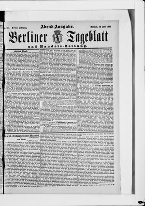 Berliner Tageblatt und Handels-Zeitung vom 12.06.1889