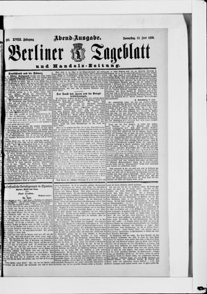 Berliner Tageblatt und Handels-Zeitung on Jun 13, 1889