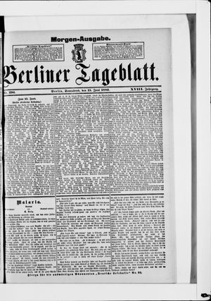 Berliner Tageblatt und Handels-Zeitung vom 15.06.1889