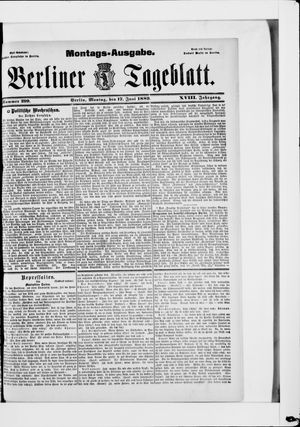 Berliner Tageblatt und Handels-Zeitung vom 17.06.1889