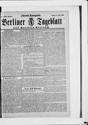 Berliner Tageblatt und Handels-Zeitung vom 18.06.1889