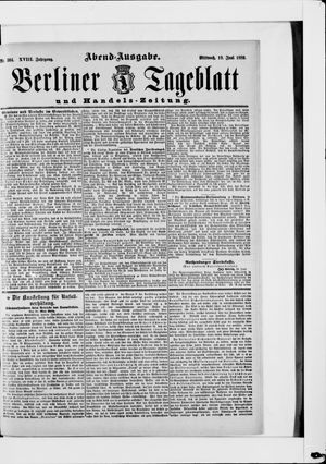Berliner Tageblatt und Handels-Zeitung vom 19.06.1889