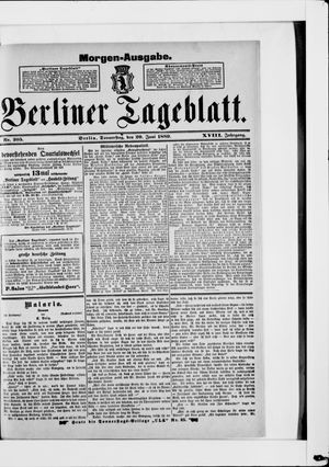 Berliner Tageblatt und Handels-Zeitung vom 20.06.1889