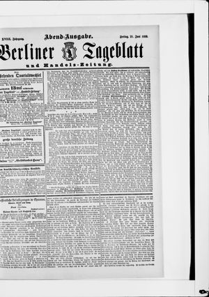 Berliner Tageblatt und Handels-Zeitung vom 21.06.1889