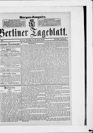 Berliner Tageblatt und Handels-Zeitung on Jun 25, 1889