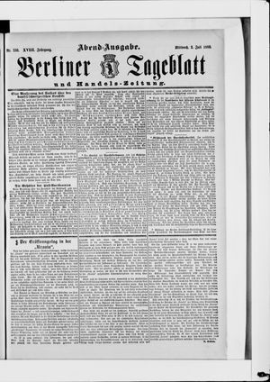 Berliner Tageblatt und Handels-Zeitung vom 03.07.1889